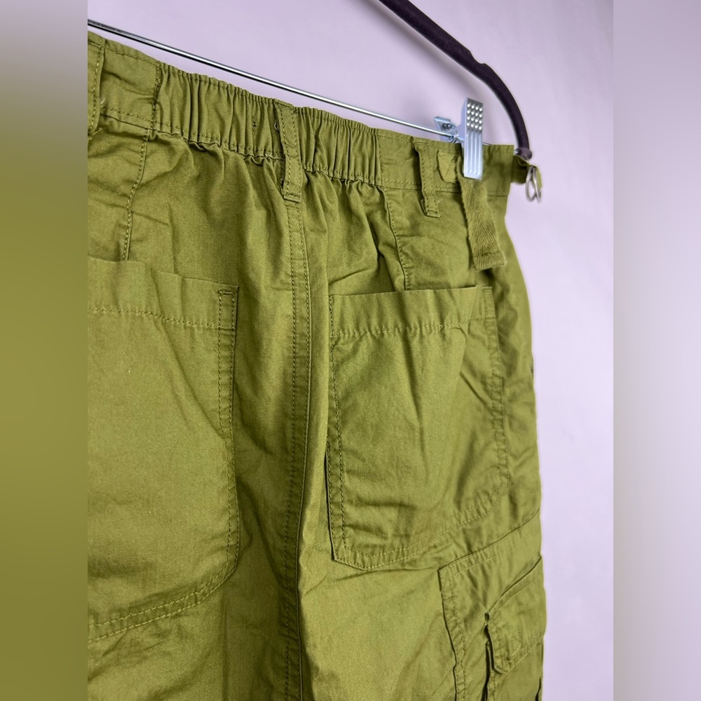 Wild Fable Olive Green Cotton Utility Cargo Skirt XXS Long Midi Pockets D-Ring - Picture 9 of 11